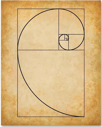 Espiral De Fibonacci 11x14 Impresión De Arte Sin Enmar...