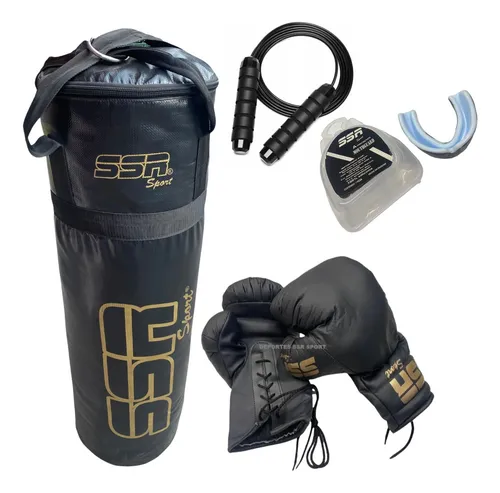 Costal Boxeo 100 Cm Saco De Box Guantes Cuerda Bucal