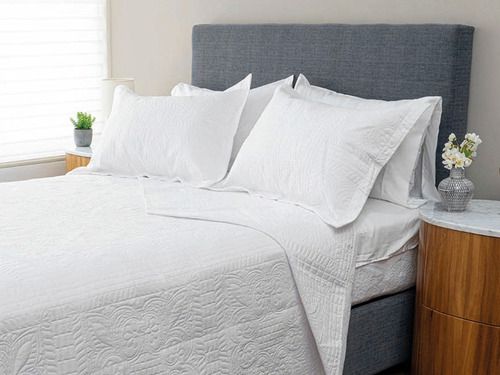 Colcha Gala Blanca Doble Vista Queen Size