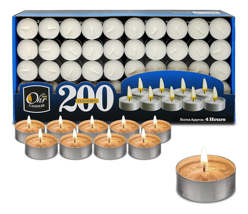 Ohr Tealight Candles - Paquete De 200 Velas De Té Gran...