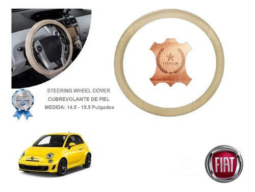 Funda Cubrevolante Beige Piel Fiat Turbo 500 2016
