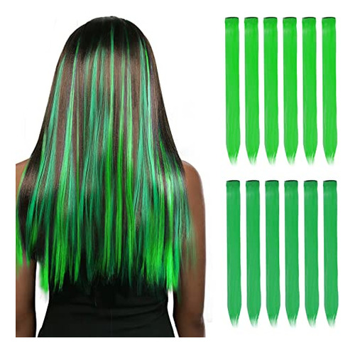 Green Hair Party Highlight Sintético Peluquero,12 99h9d