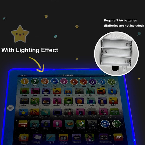 Kids Tablet Learning Pad Toddler Tablet With Abc Word Song M