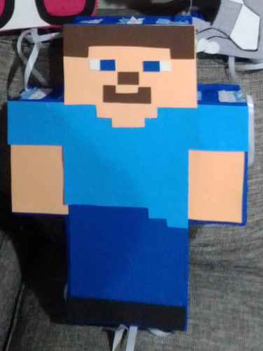 Piñata Infantil Minecraft Steve, O Cualquier Personaje