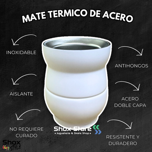 Mate Acero Inoxidable Termico Doble Capa Mediano Frio Calor