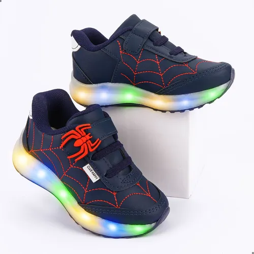 Tenis Infantil Masculino Menino Led Aranha Pisca Tenis Led Frete