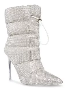 Botines Steve Madden Mujer Cloak-r Tacon Brillosos Piedras