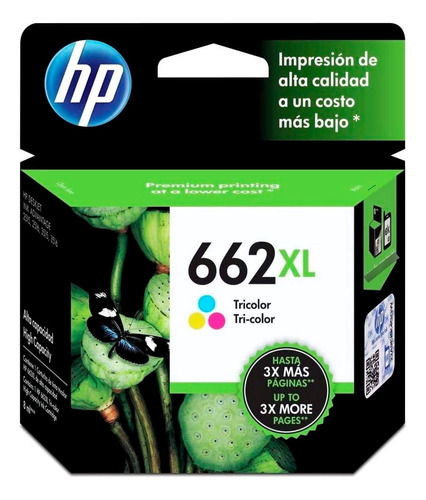 Hp Cz106al Cartucho 662xl Cz106al Tricolor De Alto Rendimien