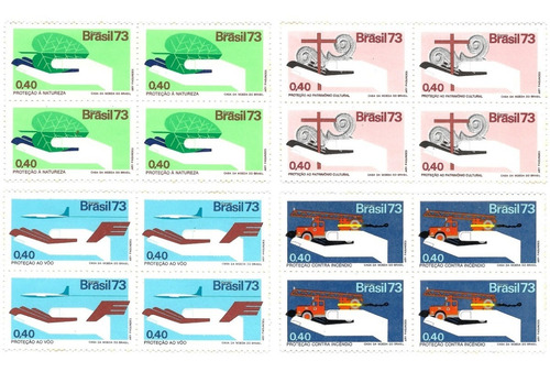 Série Completa Quadra Selo 800-803 Proteção Nacional