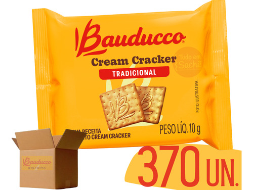 370 Sachês Biscoito Bauducco Cream Cracker Envelopados