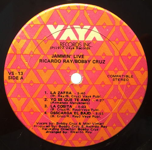 Ricardo Ray & Bobby Cruz - Jammin´ Live (vinilo) (Usado)