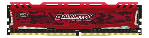 Memória RAM Ballistix Sport LT color vermelho  8GB 1 Crucial BLS8G4D26BFSEK
