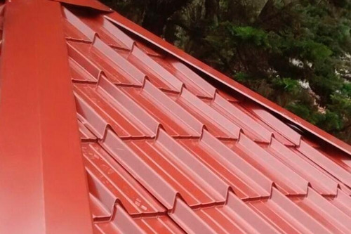 Chapa Tejado Metálico (simíl Teja Francesa) Rojo X 4.50 Mts Rojo