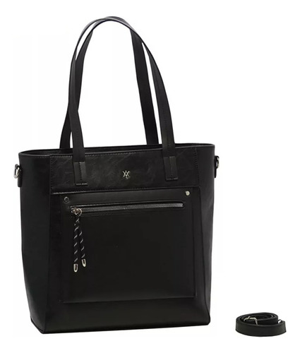 Imagen 3 de 7 de Carteras Importadas Simil Cuero Mujer Grandes Negras Amayra