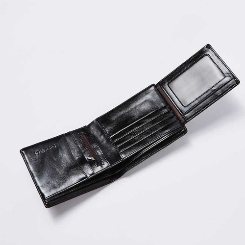 Cartera De Cuero Para Hombre Tarjetero Monedero Cremallera