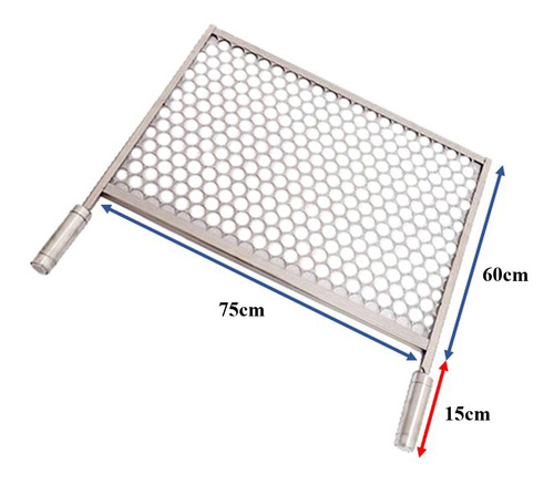 Grelha Moeda De Inox 430 Tamanho 75x60 Cm Para Churrasqueira