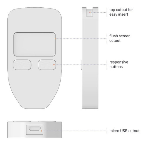 Trezor One Funda Silicona Hardware Wallet Azul Original
