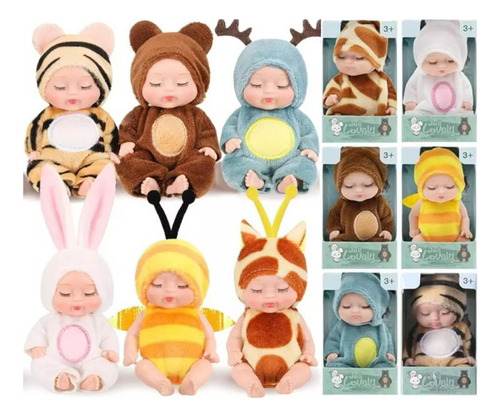 Kit Com 6 Mini Bonecas Pijama Bebe Reborn Infantil Presentes