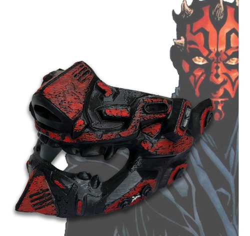 Mascara Oni Maul - Cyberpunk Starwars Impresion 3d Ktsr Color Rojo Half Mask