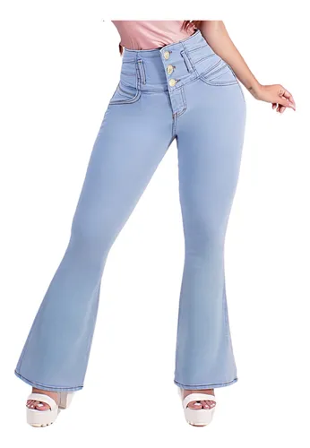 H2o Colombianos Jeans Dama Pantalones Mujer Acampanado Push