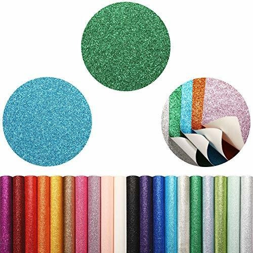 Textil 20 Piece Shiny Glitter Faux Leather Pu Fabric