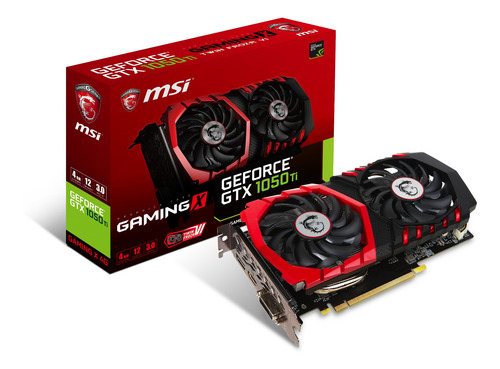 Imagen 6 de 6 de Tarjeta de video Nvidia MSI Gaming X GeForce 10 Series GTX 1050 Ti GEFORCE GTX 1050 TI GAMING X 4G 4GB