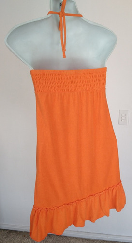 Vestido Tipo Halter Naranja (tipo Toalla) Op Talla-xs Vt395 (Usado)