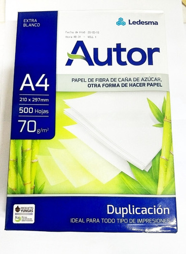 Resma Autor Ledesma A4 70 Gramos