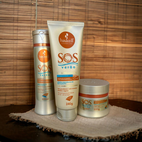 Kit Haskell S.o.s. Verão Shampoo Creme Mascara Proteção Sol