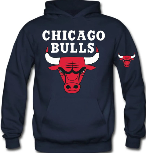 Hoodie Chicago Bulls Sueter Con Gorro Nfl Color Unisex 