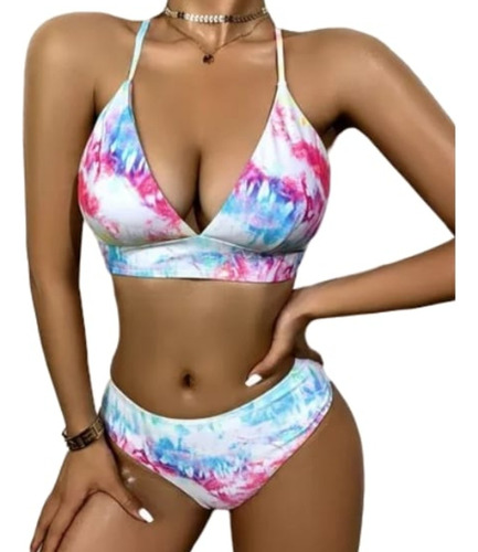 Traje De Baño Multicolor Ajustable Bikini Para Dama