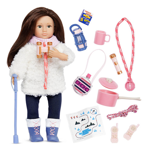 Mini Muñeca Y Set De Senderismo Ropa Y Accesorios 6 Pulgadas