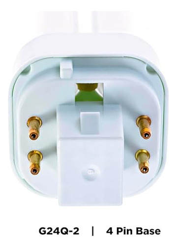 Bombilla Cfl Doble Tubo De 18w T4 Con Base G24q-2 De 4 Pines