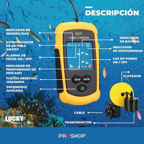 Imagen 8 de 10 de Pesca Ecosonda Fish Finder Portatil Sonar 100 M Modelo Nuevo