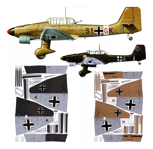 Junkers Ju-87 B2-r2 Stuka X2 Escala 1.33 Papercraft