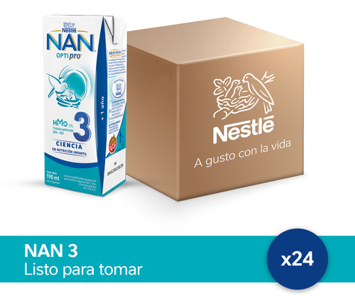 Nan Optipro 3 X 24u Leche Infantil Listo Para Tomar X 190ml