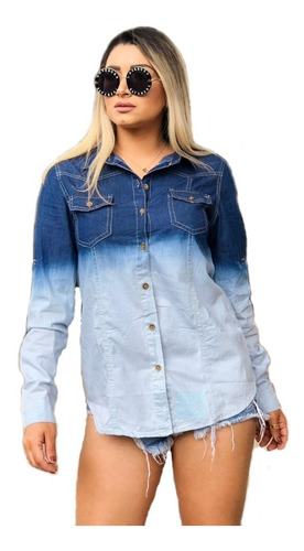 modelo de camisa jeans feminina