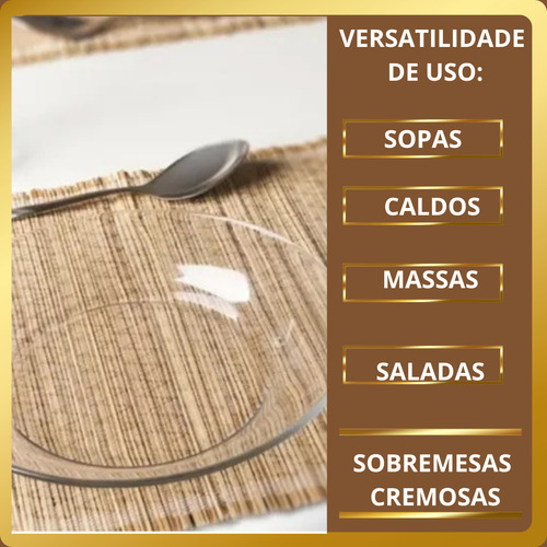 Jogo De Prato Fundos Liso Transparente Refeição Kit 12 Un