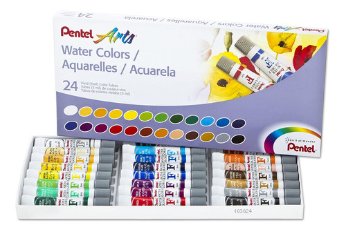 24 Acuarelas Colores Surtidos Pentel Arts Water Color