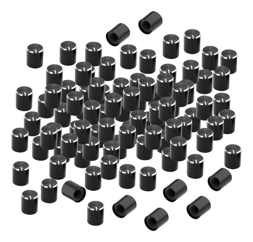 100 Paquetes De Tapas De Botón De Perilla De Negro
