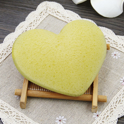 C Face Konjac Em Forma De Coração Para Lavagem Facial E Espo