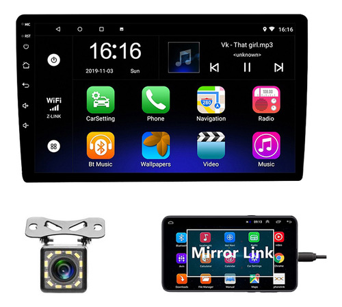 Cámara Autostereo Android 9.1 Wifi Gps 2 Din De 9 Pulgadas