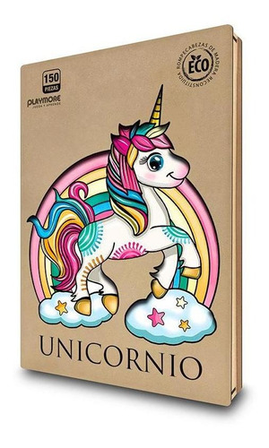 Rompecabeza De Madera Puzzle Corte Laser Unicornio Playmore