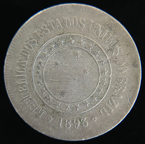 Brasil, 100 Reis, 1893. Vf-
