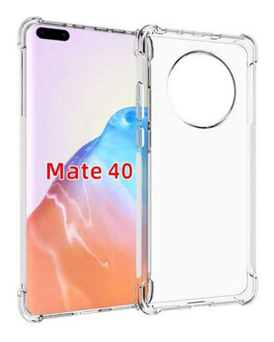 Capa Silicone Huawei Mate 40 Pro / Pro Plus Borda Antichoque Cor Transparente Liso