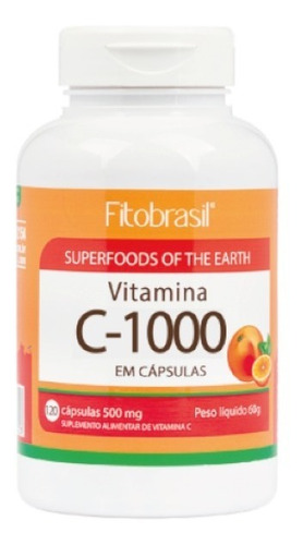 Vitamina C - 120 Cápsulas De 500mg - Fitobrasil