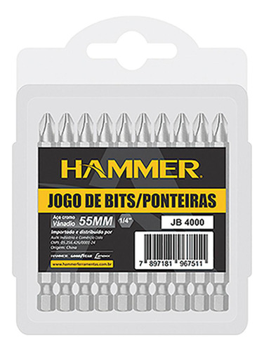 Kit Jogo Ponteira Hammer Phil 10pc Jb4000