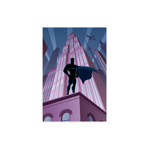 Imagem 1 de 2 de Placa Decorativa Super Heróis Geek Noturno 30x40cm