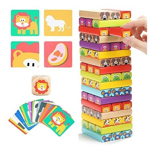 Torre De Animales Madera Top Bright Juego Juguete Didáctio