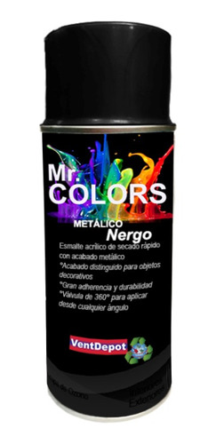 Latas De Pintura Acabado Metálico, Mxaer-005, Negro, Metáli